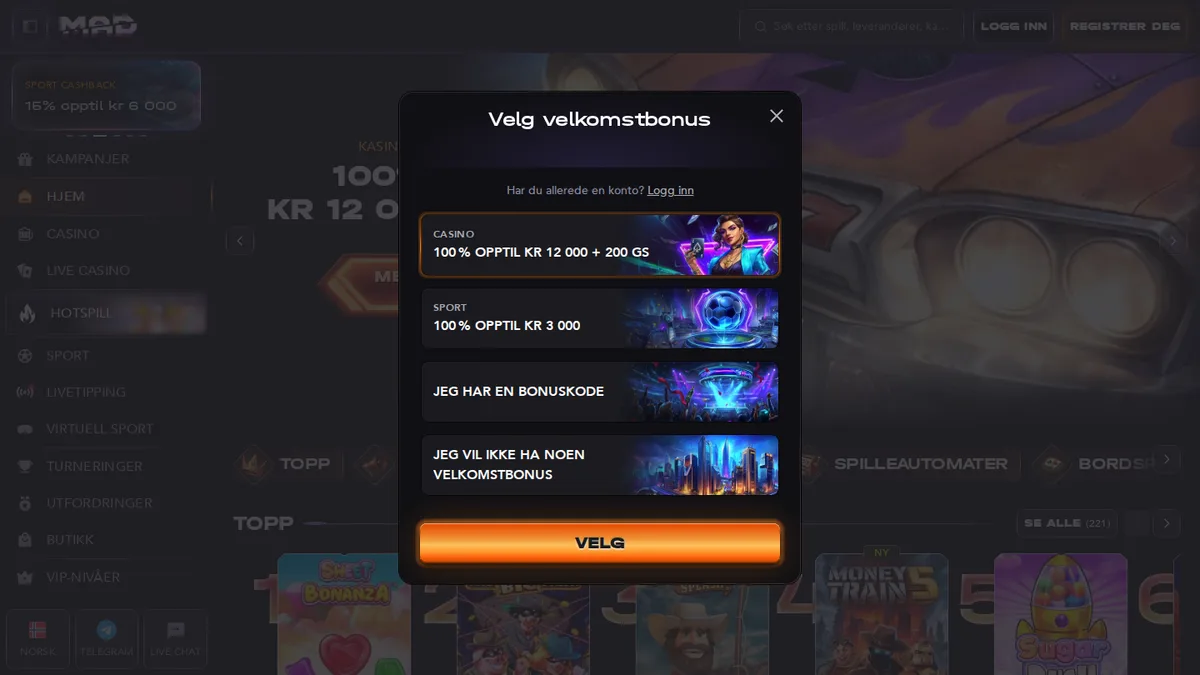 Key advantages of Mad Casino